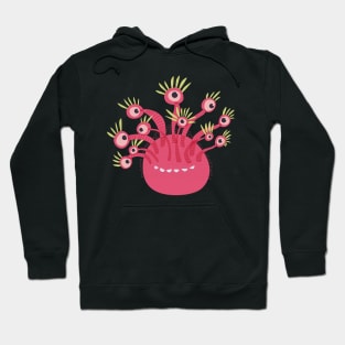 Funny Pink Cute Monster With Eleven Eyes Hoodie